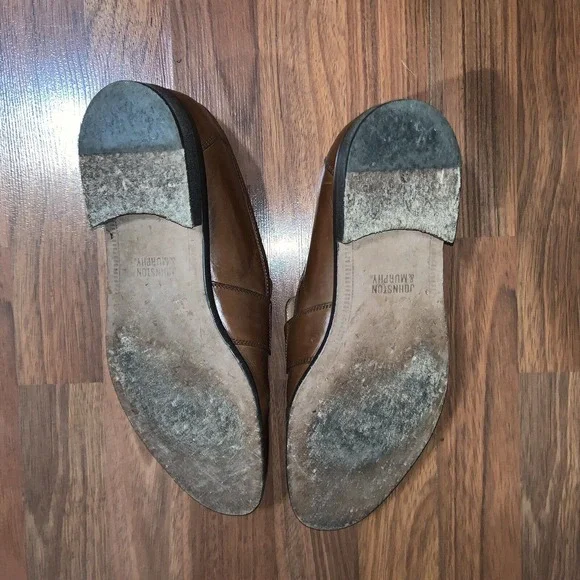 JOHNSTON & MURPHY CROWN TASSEL LOAFERS MENS 11M BROWN LEATHER SHOES - Picture 4 of 4